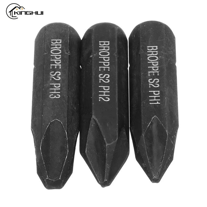 3Pcs Screwdriver Bit Set For Heavy Duty Impact Driver Set 8mm Hex Shank Cross Phillips Electric Magnetic Screwdriver Bit Set 6pcs non slip magnetic screwdriver bit set 50mm hex shank phillips cross head screwdriver drill bit ph1 ph2 ph3 pz1 pz2 pz3