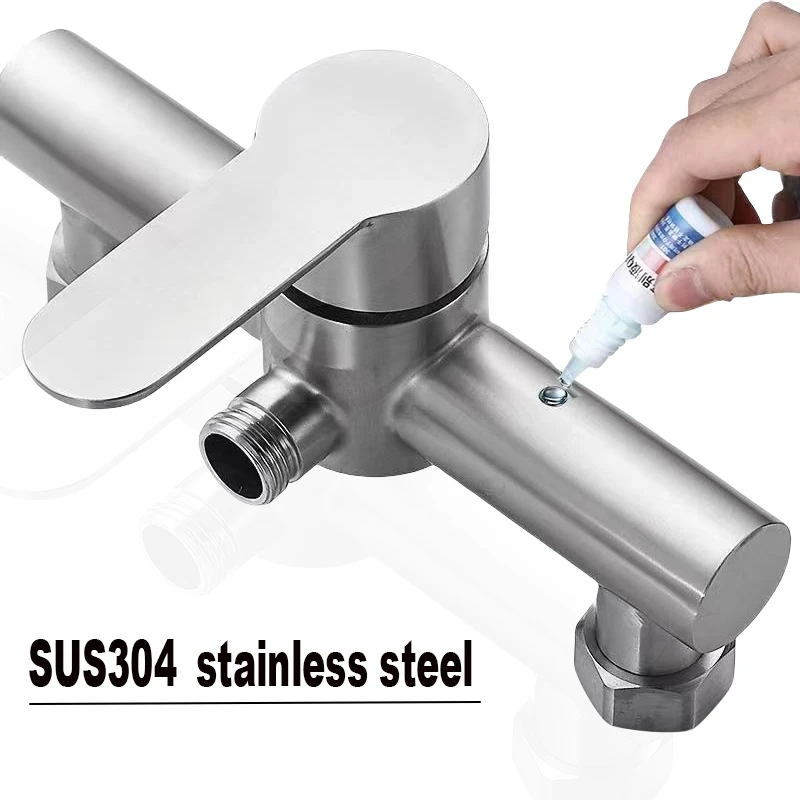 SUS304 stainless steel bathroom shower faucet wall-mounted shower cylinder faucet hot and cold water control valve switch faucet 3