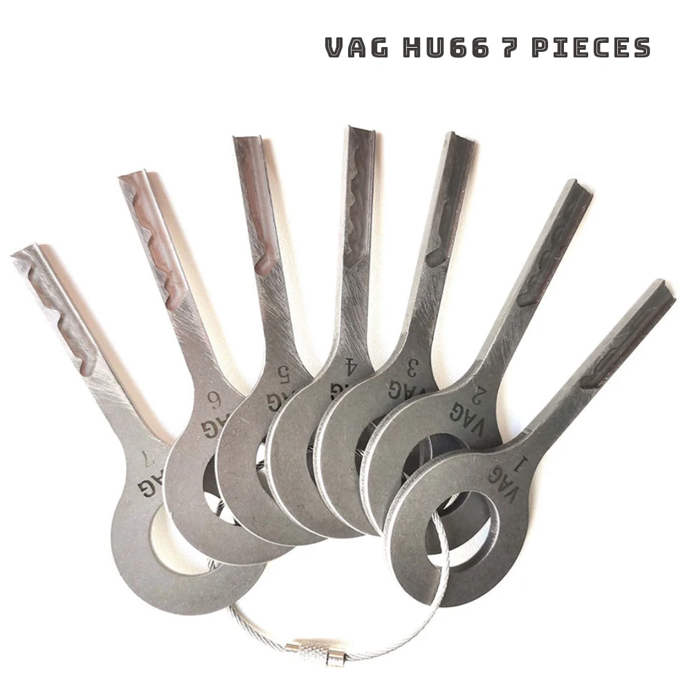 

Jiggler Keys For VAG Inner Groove Locksmith Pick HU66 Pick ForBMW,FORD 7 Pieces Different Stainless Steel Locksmith Tools