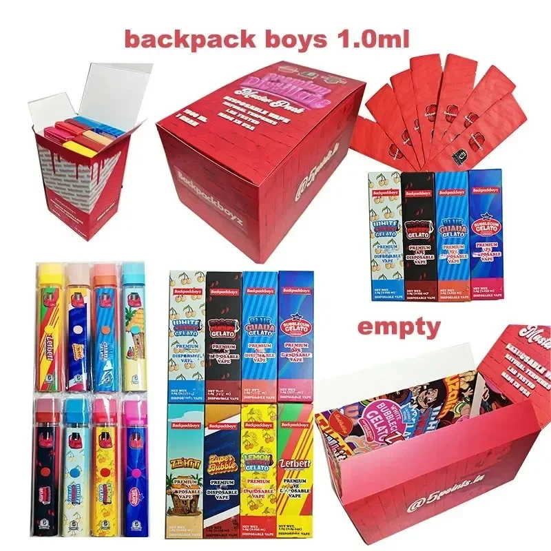 

50pcs Backpackboyz Disposable Vape Pen 1.0 Empty Pods 280mAh Rechageable Battery Ceramic Coil Thick Oil Vaporizer Vaper E Cig