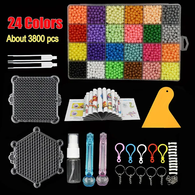24 Colors 3800pcs Magical Water Mist Magic Beads Handmade Diy Magic Beads Educational Puzzle Children Toys