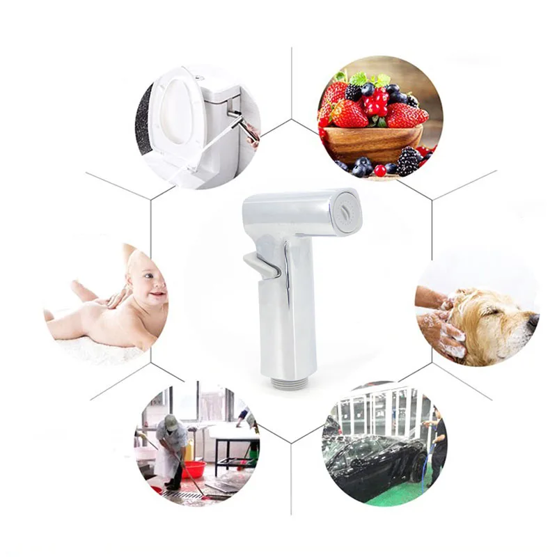 Description Picture 2 of itemAdjustable silver Toilet Bidet Sprayer Hand Faucet Shower wc Head Spray Bathroom Self Cleaning Handheld For Sanitary Shattaf B4