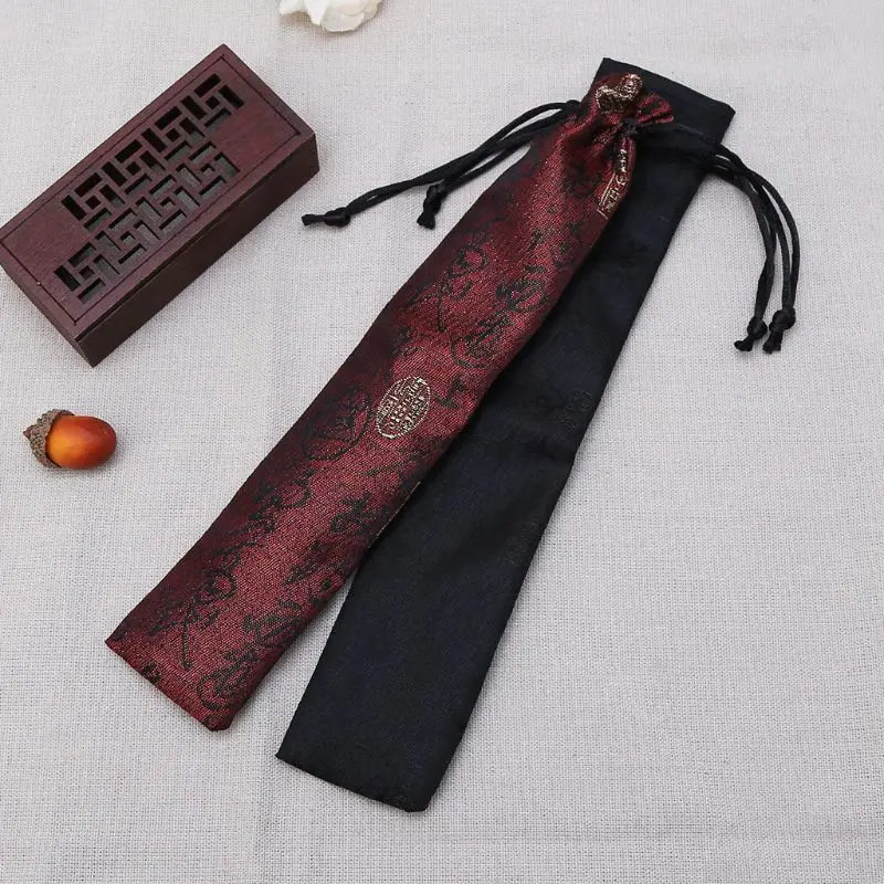 Folding Hand Fan Chinese Calligraphy Style Decorative Dustproof Holder