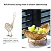 Rattan Fruit Bowl Tray for Coffee Table Woven Sundries Basket Rattan Fruit Tray Crecent Shape Basket Plastic Rattan Egg Basket 5