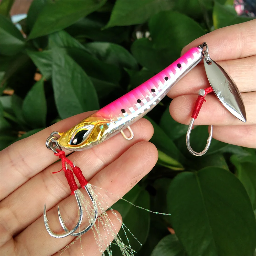 

Noeby 6pcs 60mm 28g 66mm 40g Metal Jigging Fishing Lure Shore Spoon Jig Bait Saltwater Fishing Lure for Perch Fish New