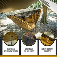Camping Hammock with Net, Lightweight Portable，with Warm Internal Cover & Tree Friendly Straps，Hammocks 2