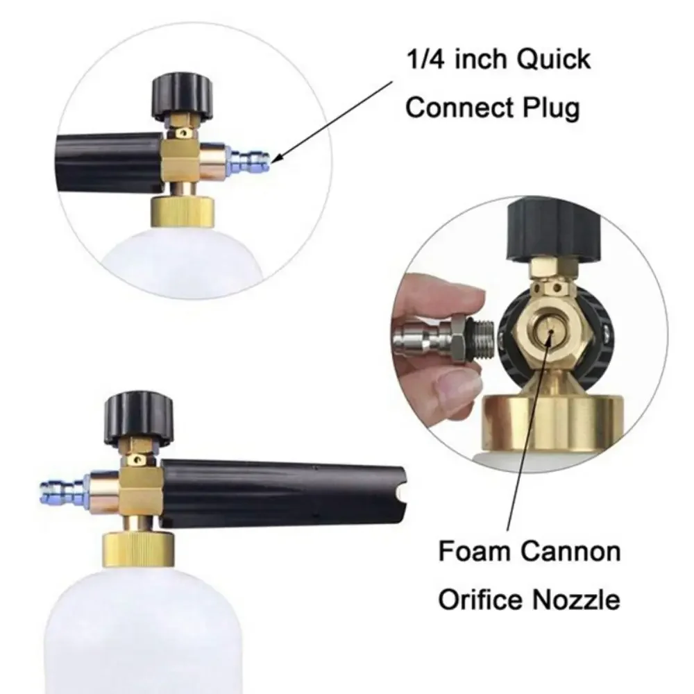 고압 세척기 스노우 폼 노즐, 0.8-1.4mm 스프레이 코어 오리피스 워셔 팁 (자동차 세척 액세서리용)