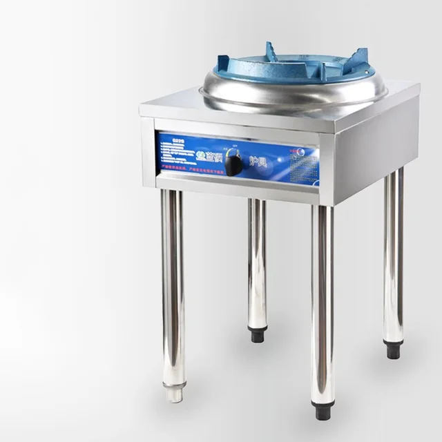 Commercial Restaurant Gas Stove with Flameout Protection Liquefied Gas Natural Gas Fierce Fire Stove with Blower Single Cooktop