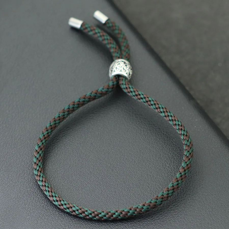 Adjustable Viking Rope Mens Bracelet Ethnic Macrame Accessory