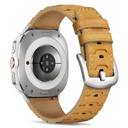 Retro Hand - Stitched Leather Strap with Metal Buckle - Premium Quality - Ultra 47mm (Ginger)