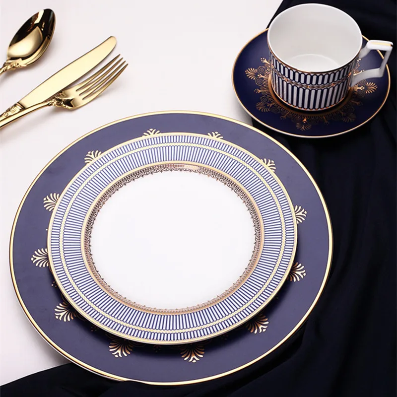 European Geometric Pattern Ceramic Dinner Plate Restaurant Hotel ...
