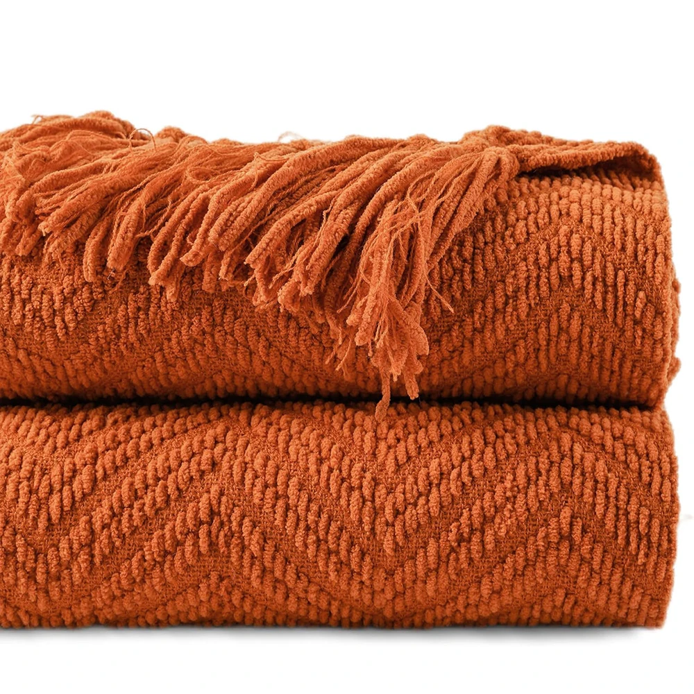 Battilo Chenille Knitted Throw Blanket for Couch Soft Thick Decorative Sofa Blanket Plaid Bed Throws Spring Living Room Decor