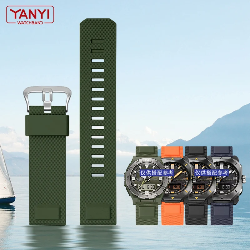 

PPU Rubber wathband for Casio PROTREK PRW-6900Y PRW-6800 PRW-3400 PRW-60y PRW-70y PRW-50Y watch bracelet 23mm wristwatches band