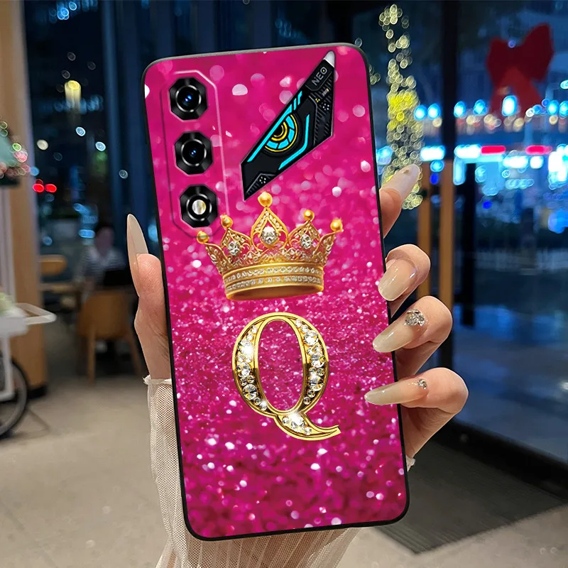 Newest Crown Letter Couple Phone Case - Soft Black Candy Shockproof Casing