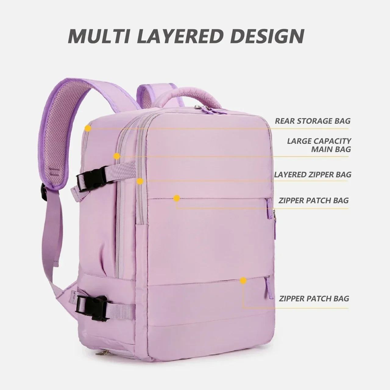 16.93-inch travel backpack waterproof outdoor sports backpack high school student and college student leisure bag