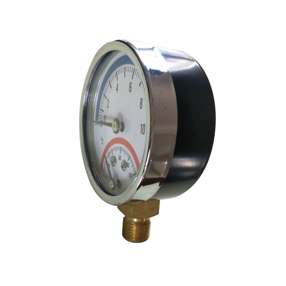 

Thermo Manometer Pressure Gauge 12 3mm 5 ± 0 Entry 120° C For Floor Heating G1/4 Thread Plastics Weather 0-10bar