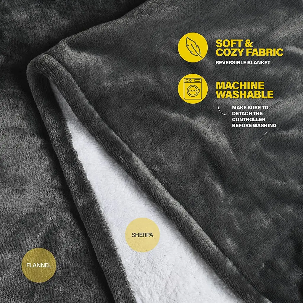 Electric Heating Pad Fast-Heating Heated Blanket Washable Soft And  Comfortable Flannel Electric Blanket 10 Heating Settings - AliExpress