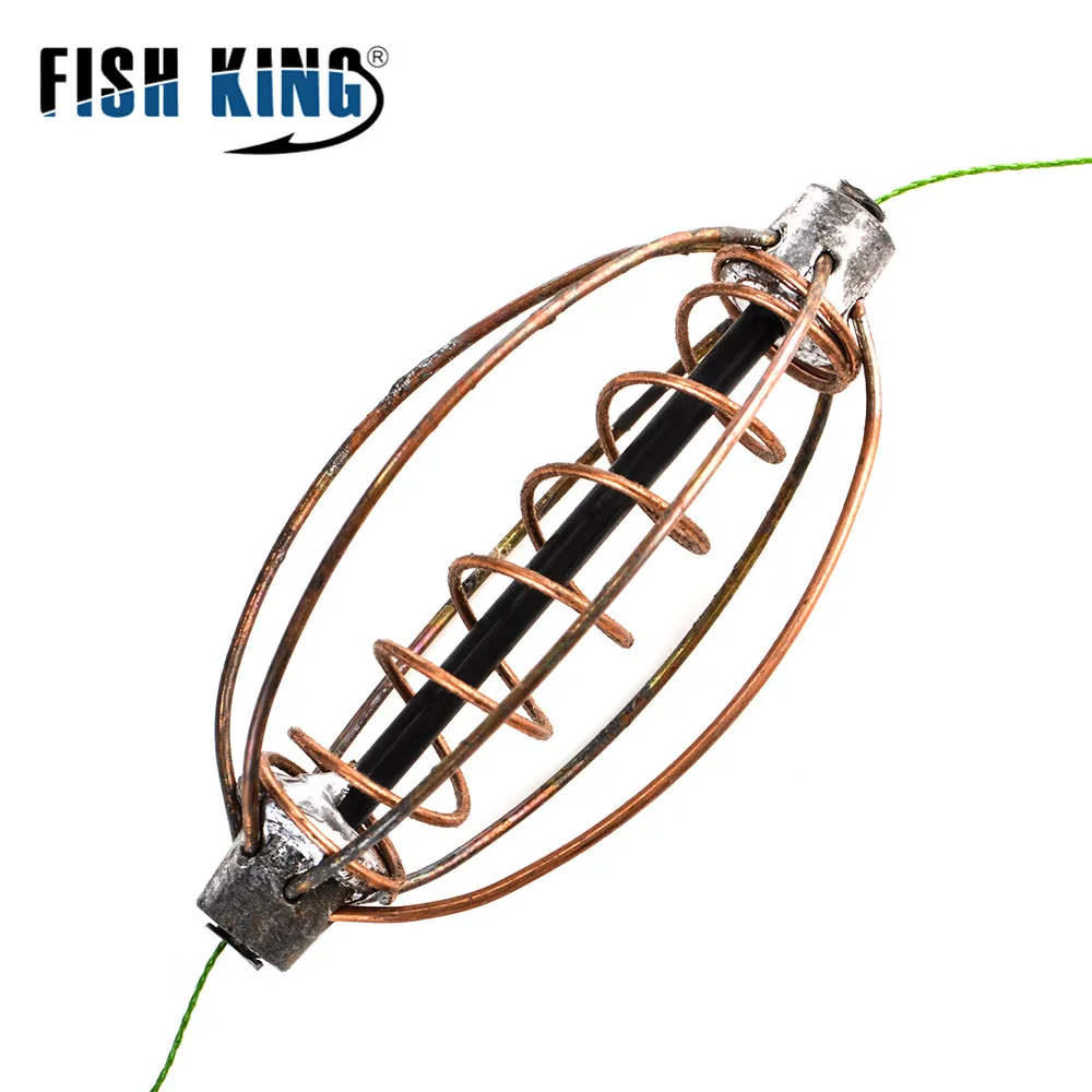FISH KING Sinker Fishing Feeder Bait Thrower 20g/25g/30g/35g/40g Fishing  Spring Feeder With Hooks for Carp Fishing Accessories