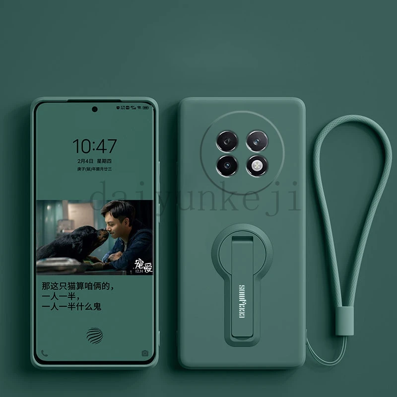 Silicone Soft Protective Phone Case with Holder Bracket and Screen Protector Film
