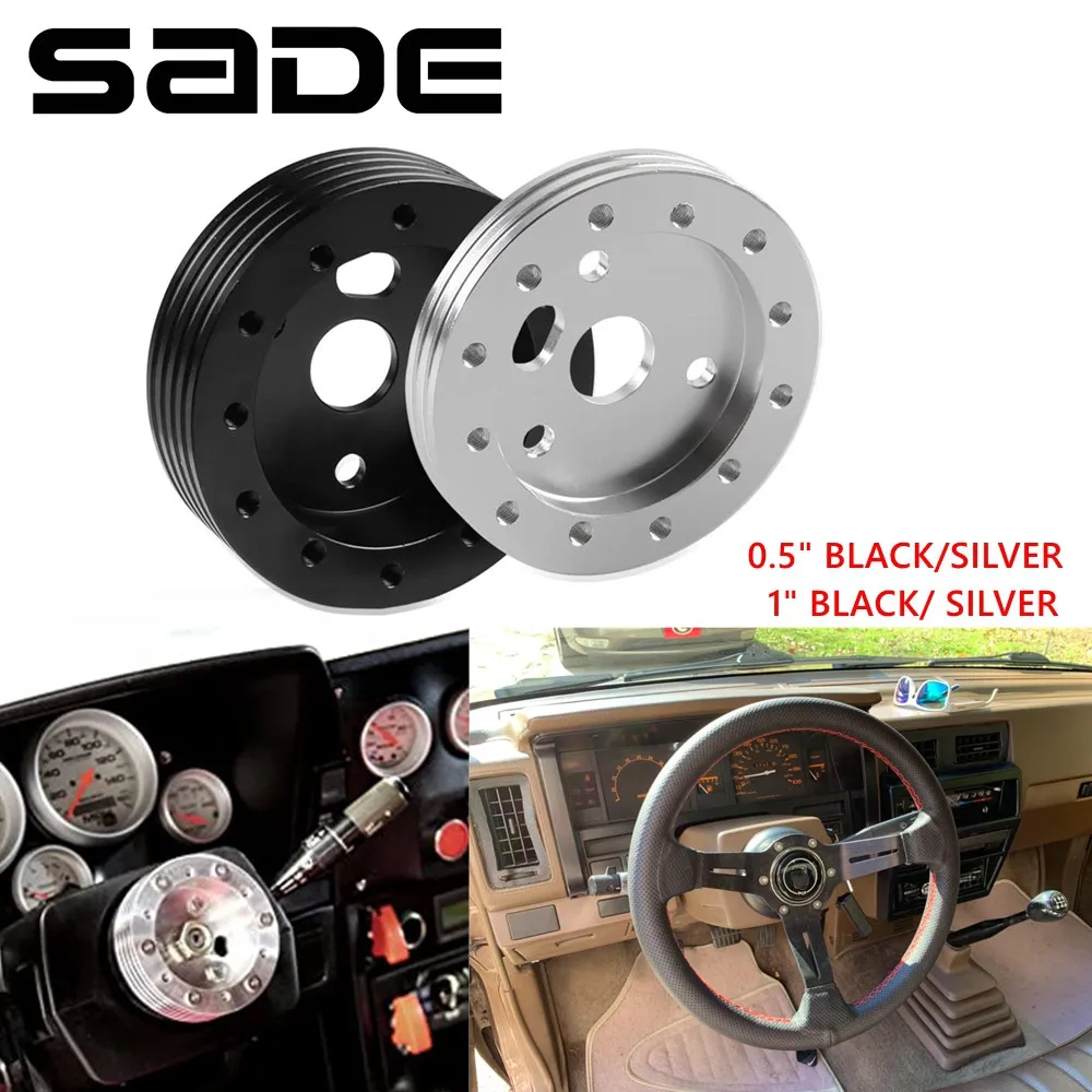 

Universal Auto High-quality Aluminium Alloy Steering Wheel Boss Kit Heightening Pad 6 Hole To fit 3 Hole Fixed Type Heightening