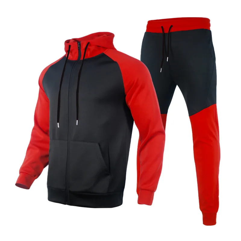 High quality menswear hot street new sportswear young men fashion retro color matching fitness training wear casual wear chic