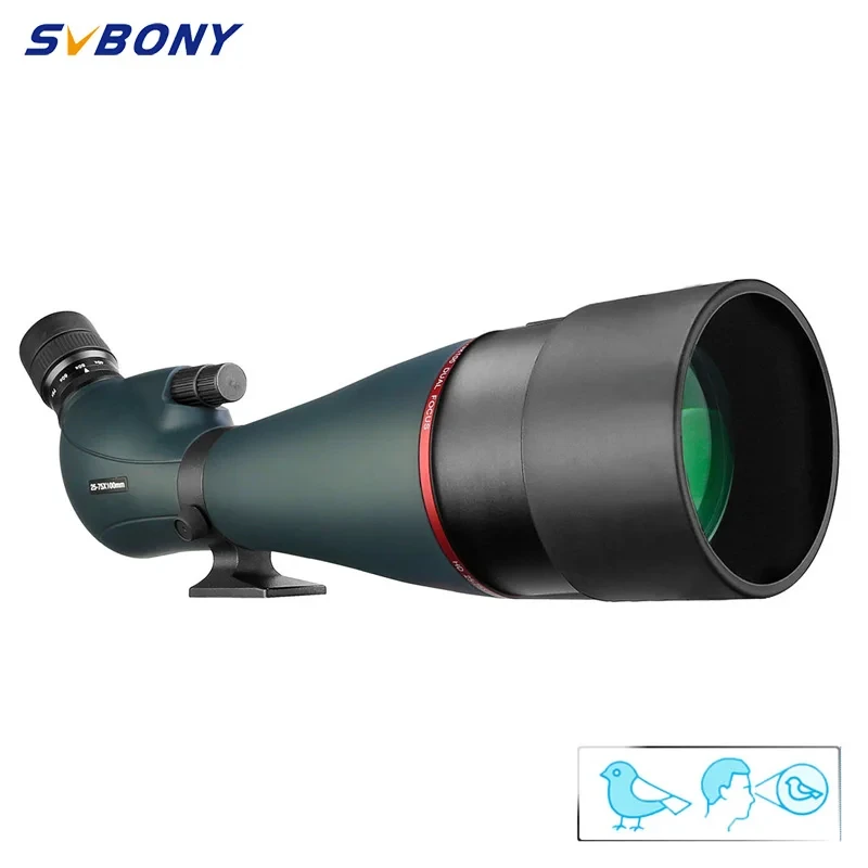 SVBONY SV406 Spotting Scope 25-75x100 Zoom Dual Focus powerful Telescope FMC K9 Waterproof Camping equipment For Birdwatching