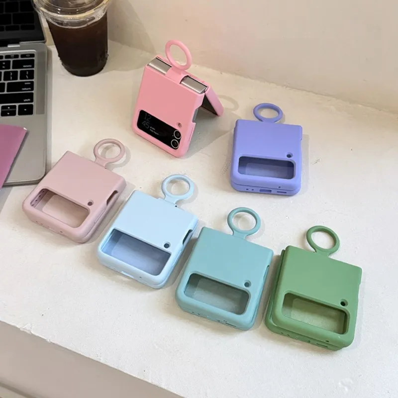 Matte Skin Friendly Silicone Shockproof Ring Case - Solid Color Soft Cover
