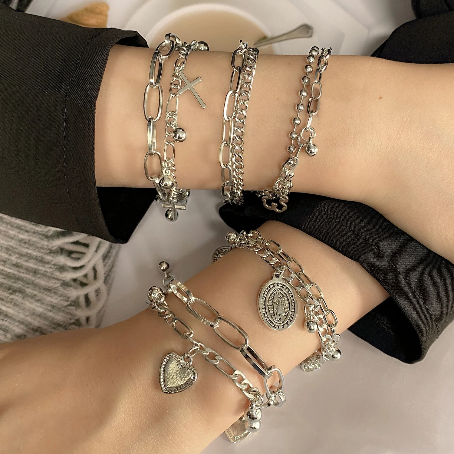  ZOVOLI Bohemian Bracelets for Women Fashion Multilayer Beaded Chain Bracelets Set Charm Bracelet Bangles Jewelry Punk 