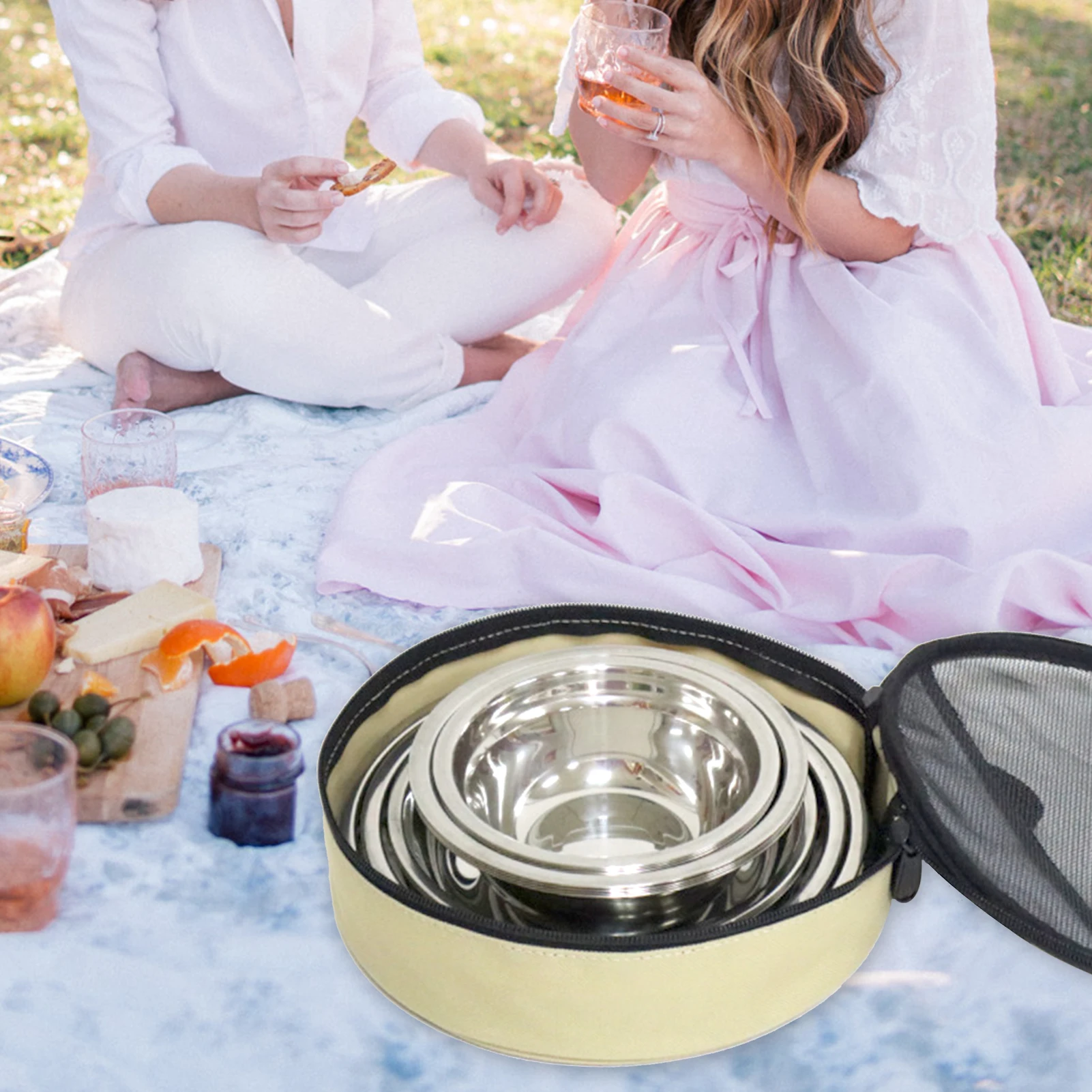 Outdoor Camping Cookware Storage Bag Bowl Plate Pot Organizer Container Case Travel Cutlery Holder Camping Carrying Bag