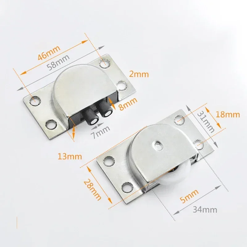 Door Rollers Stainless Steel Sliding Door Wheel Cupboard Pulley Hanging Wardrobe Furniture Bedroom / Wardrobe