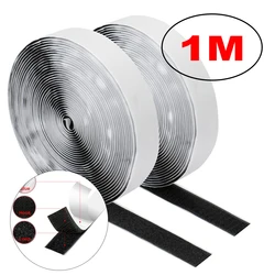 Self - Adhesive Hook and Loop Tape Fastener - Versatile DIY Magic Tape with Strong Adhesive - 25mm (Black 1M)