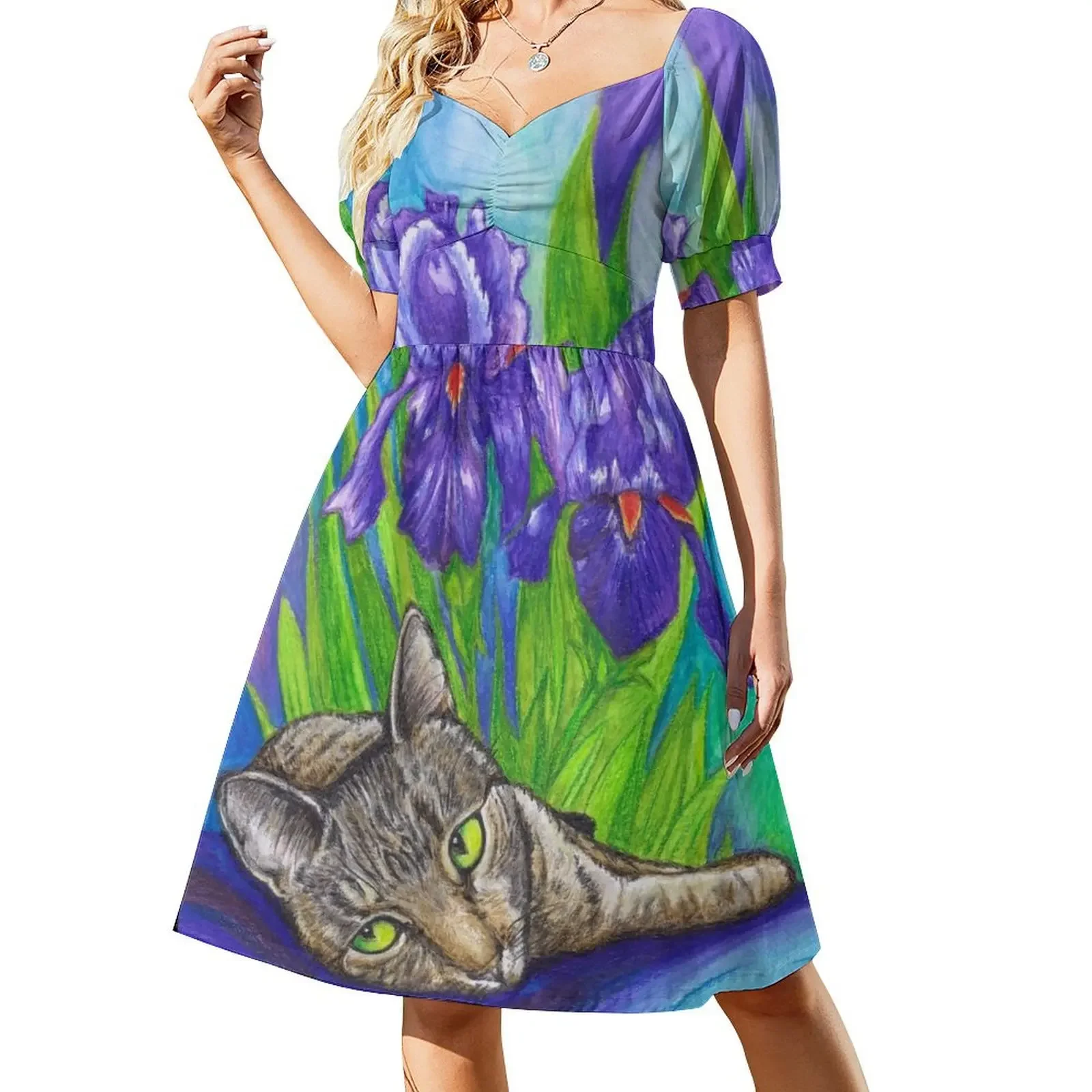 thumbnail image 1 of Vestido sin mangas con estampado de cachemira y lirios, vestidos largos para mujer, falda de verano para mujer, vestido de fiesta de lujo para mujer, vestido, 1 of 7