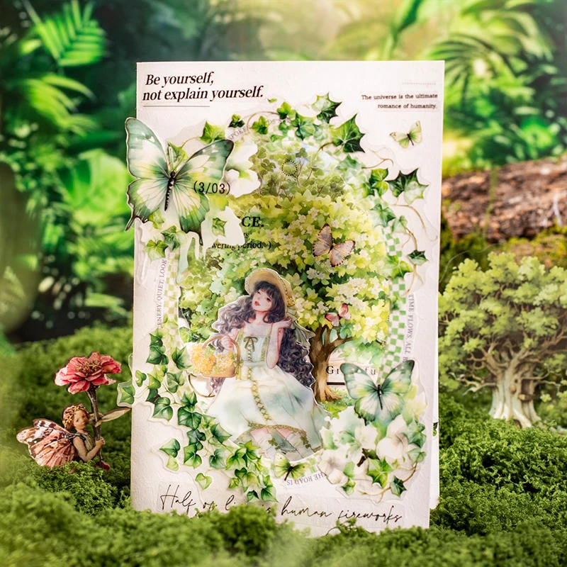 20 pcs Norwegian forests Series Leaf Decorative PVC Stickers Scrapbooking Label Diary Stationery Album Phone Cup Journal Planner Cartoon Stickers Decorative Stickers Self Adhesive Stickers Custom Stickers Stationery Stickers Anime Stickers Paper Stickers Adhesive Stickers Decorative Labels Stickers Animal Stickers