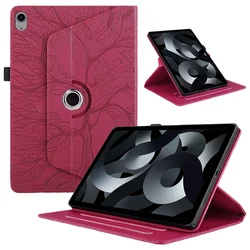Elegant Embossed Tree Pattern 360 Rotating Tablet Stand Cover - iPad 11th (A16) (Red)