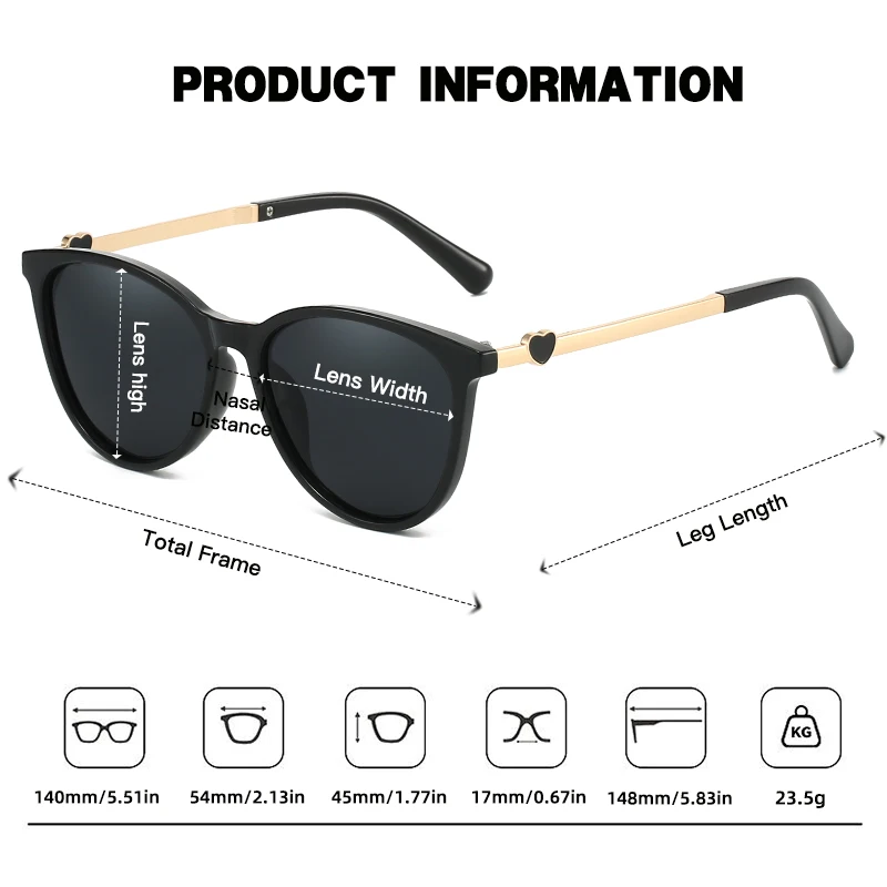 Cat eye style fashion sunglasses suitable for outdoor sports.