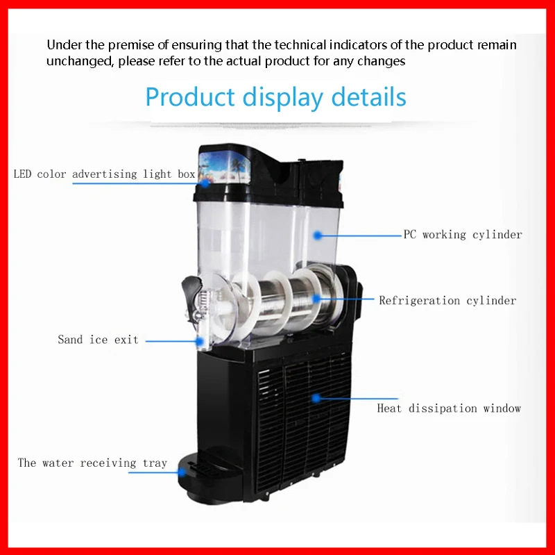Description Picture 4 of itemPBOBP Snow Melting Machine Commercial Frozen Slushy Single Tanks Juicer Slush Fruit Maker