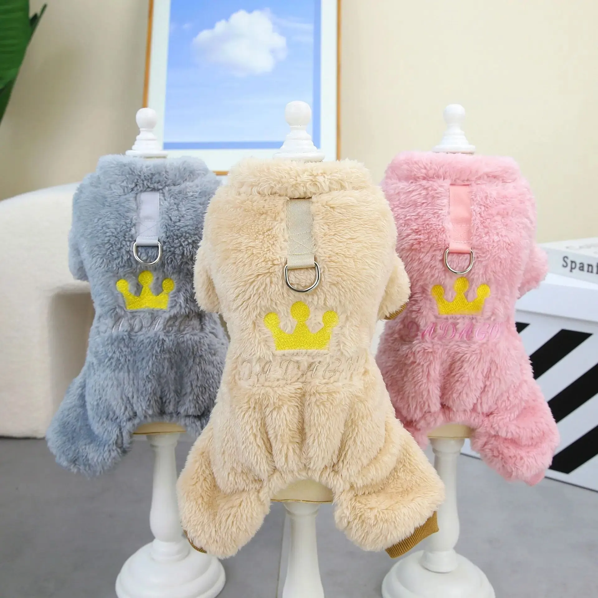 Pet Dog Clothes Soft Fleece Jumpsuits