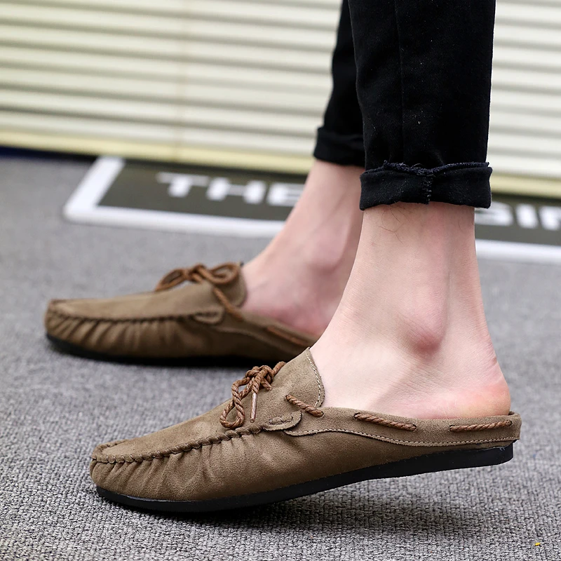 Summer Bowknot Half Shoes For Men Dress Shoes Mules Man Slides Leather Casual Shoes Backless Loafers Slippers Flats Sandals 2023 3