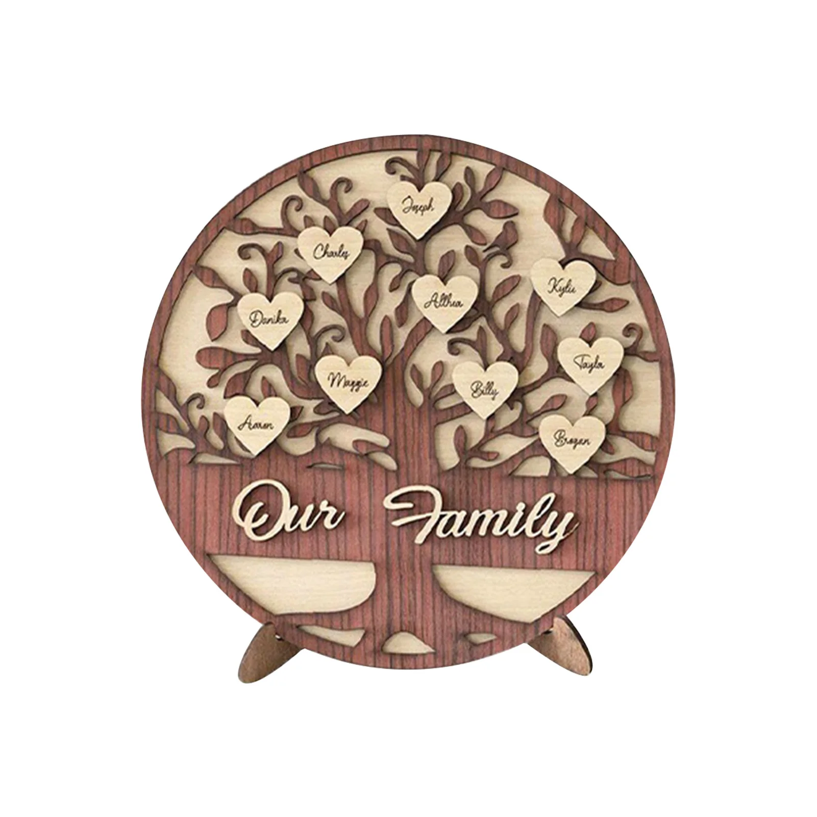 

Bedroom Display Grandparents Housewarming Mothers Day Desk Plaque 4-12 Names Craft Wamantic Gift For Mom Wood Family Tree