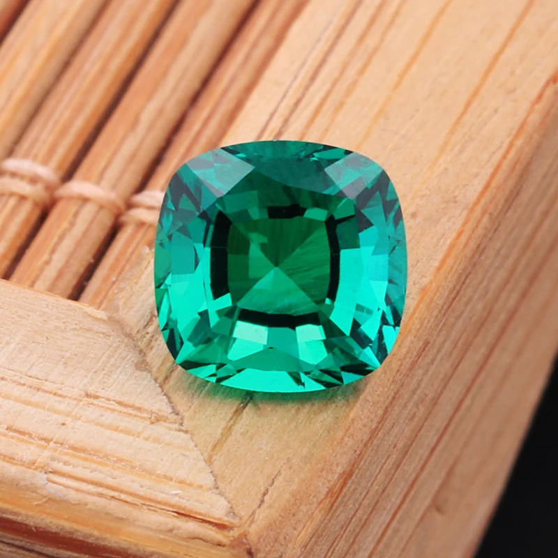 

Loose Hydrothermal Emeralds Columbia Cushion Shape Cut 6x6mm-12x12mm Lab Grown Emerald Stone For Jewelry Making