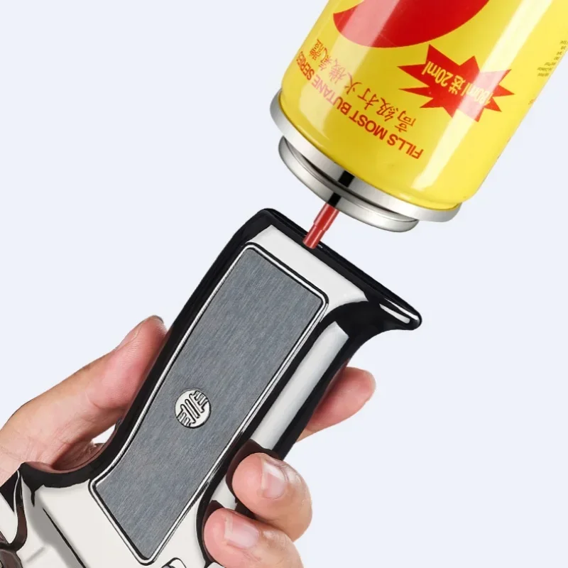 High Fire Spray Gun Windproof Jet Blue Flame Butane Gas Lighter Safety Lock Switch Outdoor Camping BBQ Kitchen Cigar