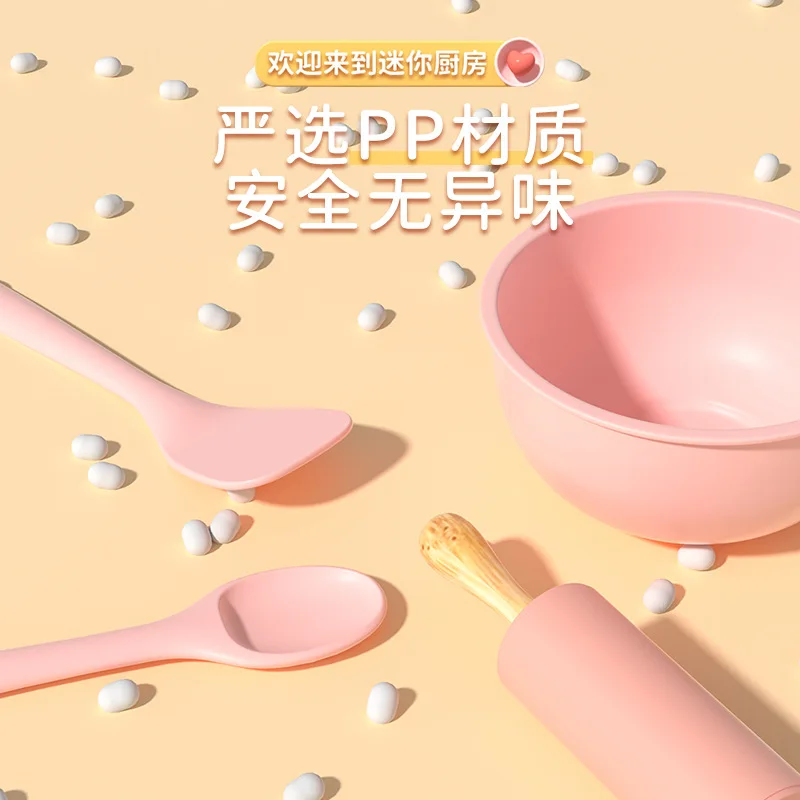 Mini Kitchen Real Cooking Full Set Cooking Girl Small Kitchen Set Children Baby Puzzle Play House Toys Kids Toys