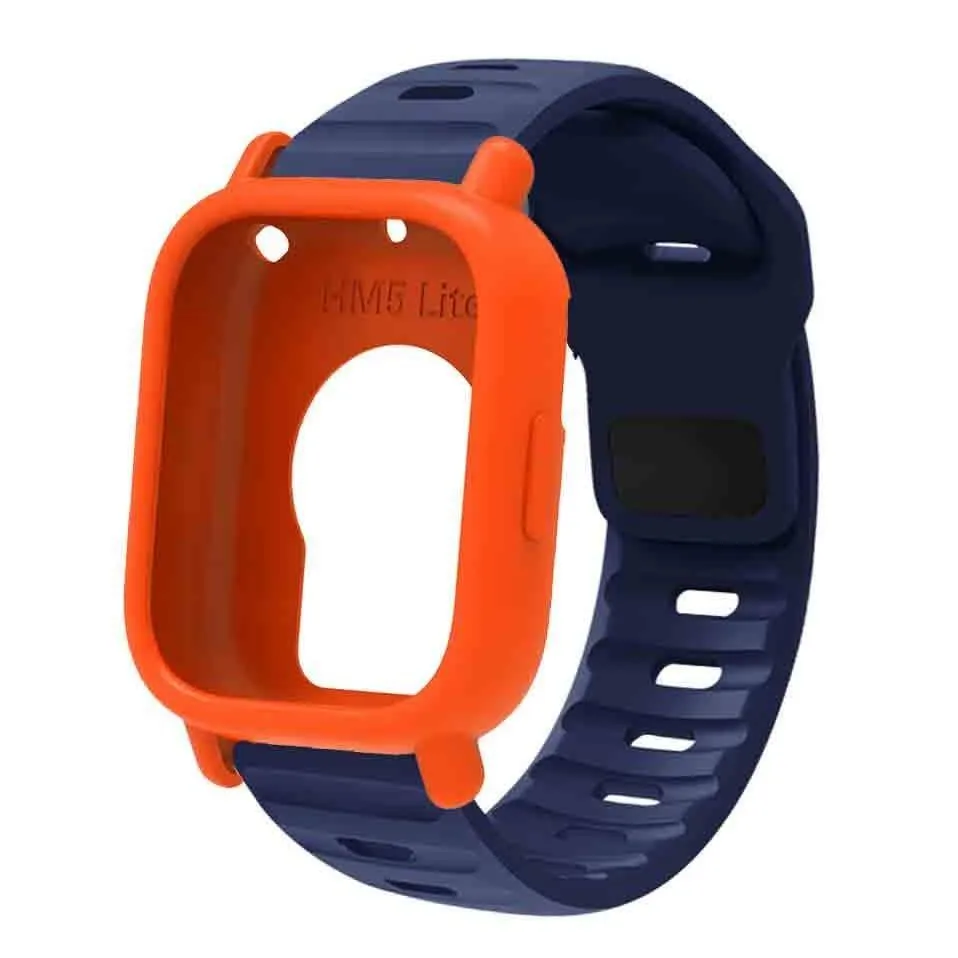 Silicone Strap & Bumper Cover for Smartwatch - Sporty Replacement Wristband Protector