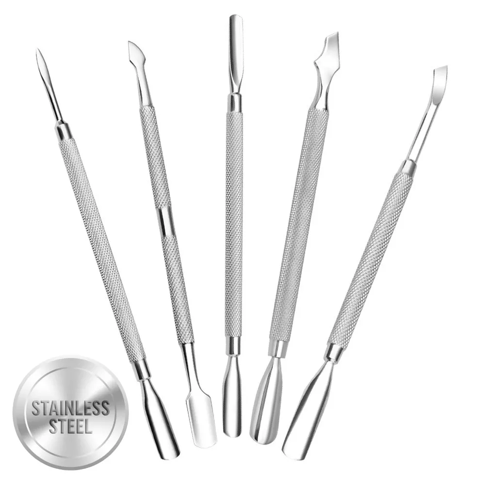 

Cuticle Pusher Dual-end Dead Skin Nail Pusher Nail Dirt Cleaner Tool Gel Polish Remover Tool, 410 Stainless Steel