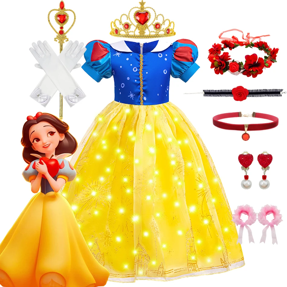 

Disney Snow White Dress Girls Luxury Party Ball Gown Kids Summer Vestidos Children Carnival Prom Gown Birthday Surprise Gift