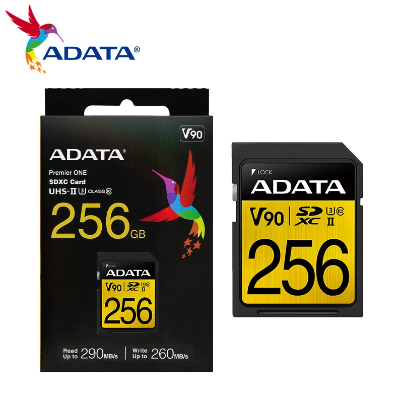 ADATA UHS-II SDXC ī,  ī޶  ÷ ޸ ī, V90 Ŭ 10, 128GB, ִ 290 MB/s, 64GB, 256GB
