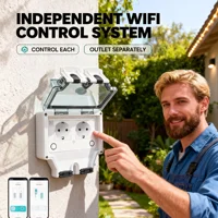 Tuya Waterproof Electrical Wall Socket EU FR KR IL IP66 Outdoor Socket WIth Timer Wifi Smart Life Power Outlets 220V Dual Master - Image 2