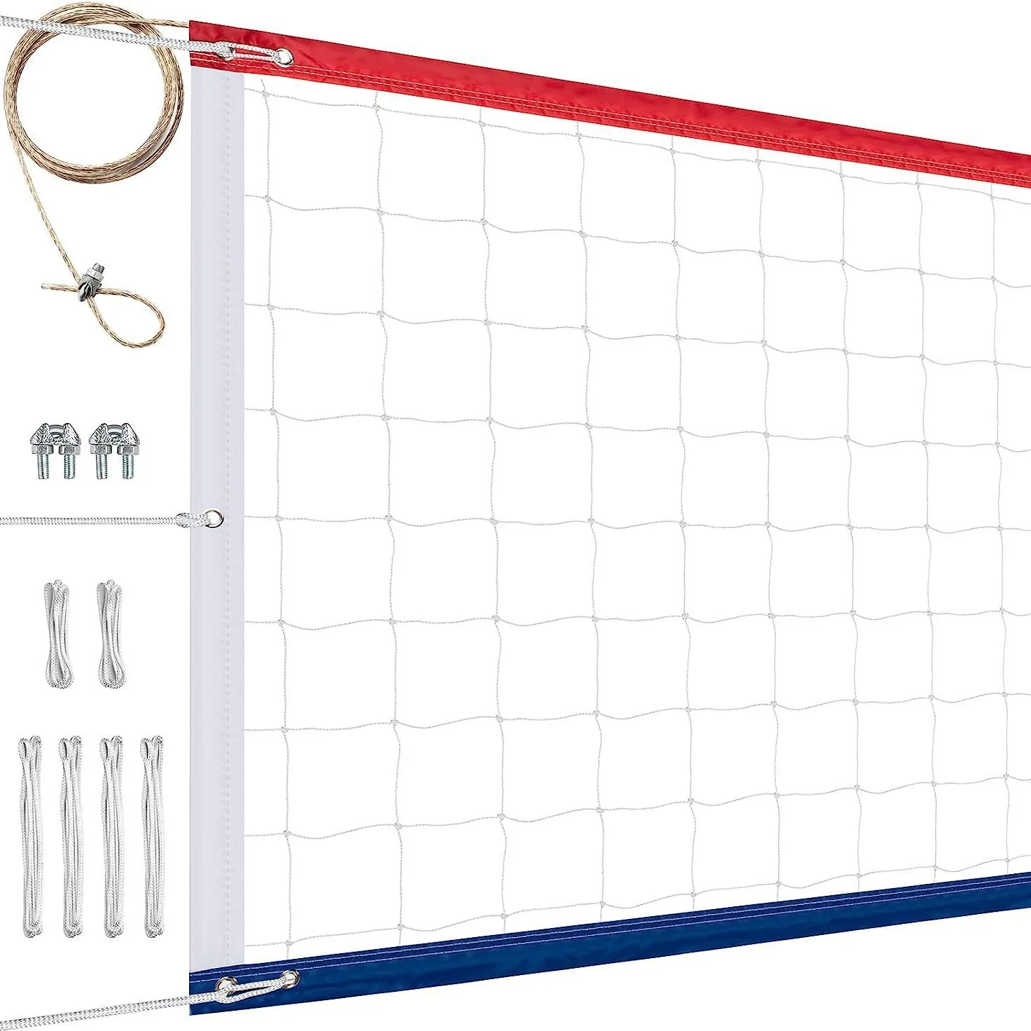 Red, white and blue color matching volleyball net, beach volleyball stand, supporting standard competition training,배구 네트