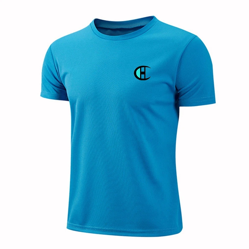 Women Men Quick Drying Short Sleeve Tees Summer Gym Running O-Neck T-Shirt Training Exercise Gym Sport Blank Tops For Printing