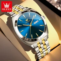 OLEVS Luxury Brand Watch Men Automatic Mechanical Watches Calendar Week Waterproof Solid Stainess Steel Men's Clock Relogio